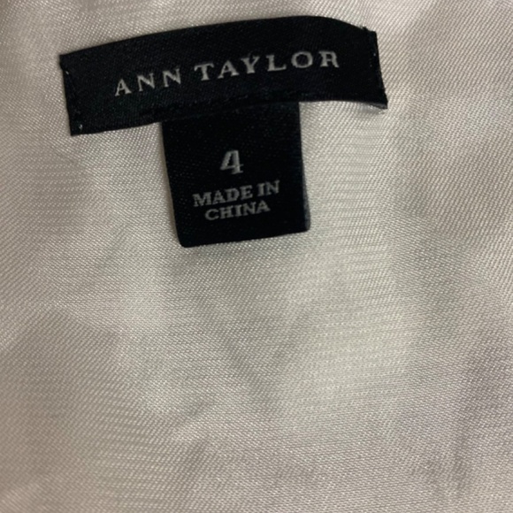 Lemon print dress Ann Taylor SZ 4 sheer banded waist retro full skirt whimsical - Picture 6 of 12